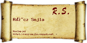 Rácz Sejla névjegykártya